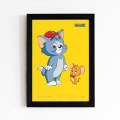 tom and jerry, 90's tom and jerry, tom and jerry poster, tom and jerry poster frame, tom and jerry cartoon, 90s best cartoon, wall decor, wall art, tom and jerry stickers, little tom and jerry, cartoon network, poster design, frame for wall, wall design, yellow, jerry, tom, tommos, spiky, gofy, Lonny tons, 