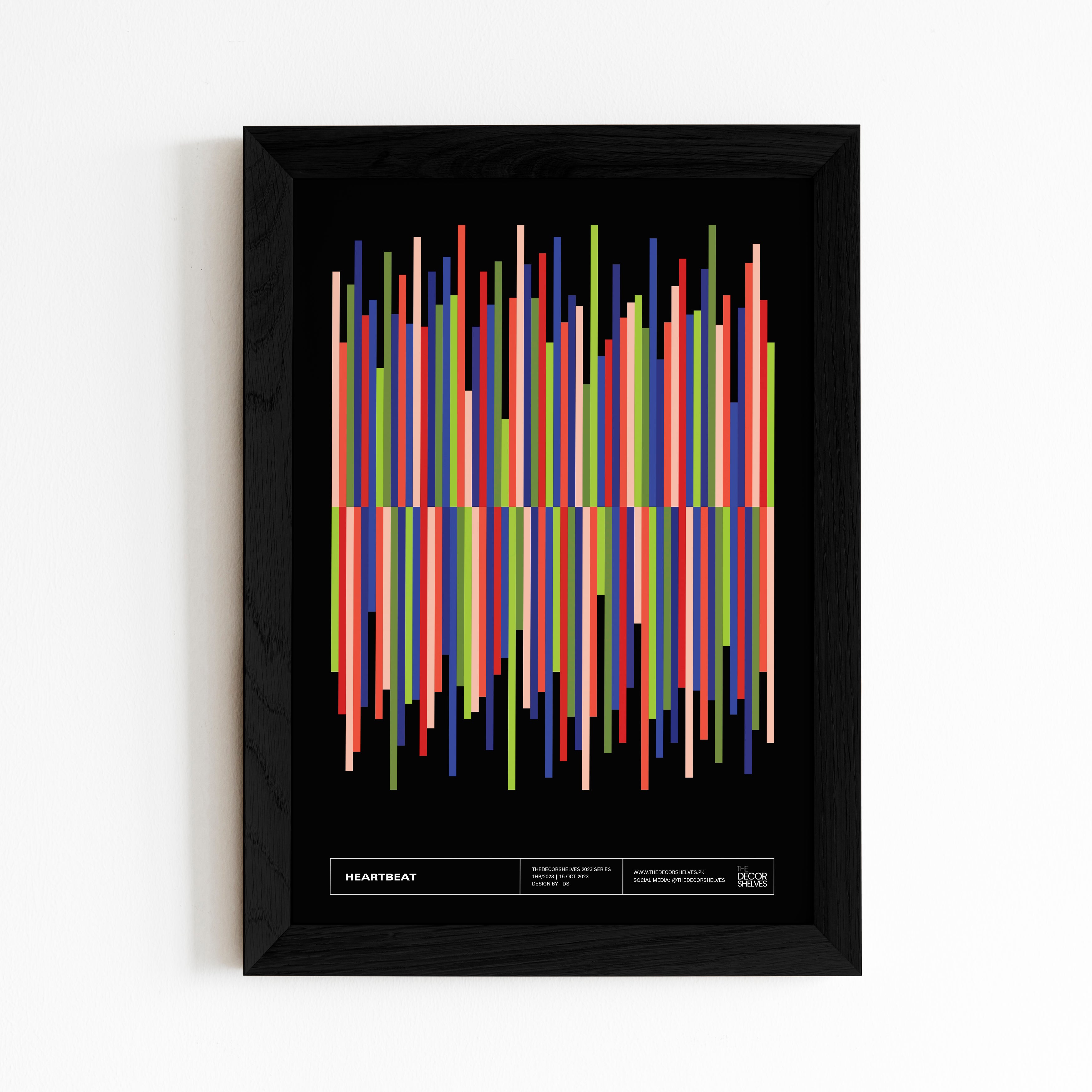heartbeat, wall frames, poster design, black frame, wall art, abstract art, frames, the decor shelves, home decor, room decor, decor ideas, black and white, geometrical, brown frame, 2024 poster, circles, Colour full poster, trending posters, hearts, lines