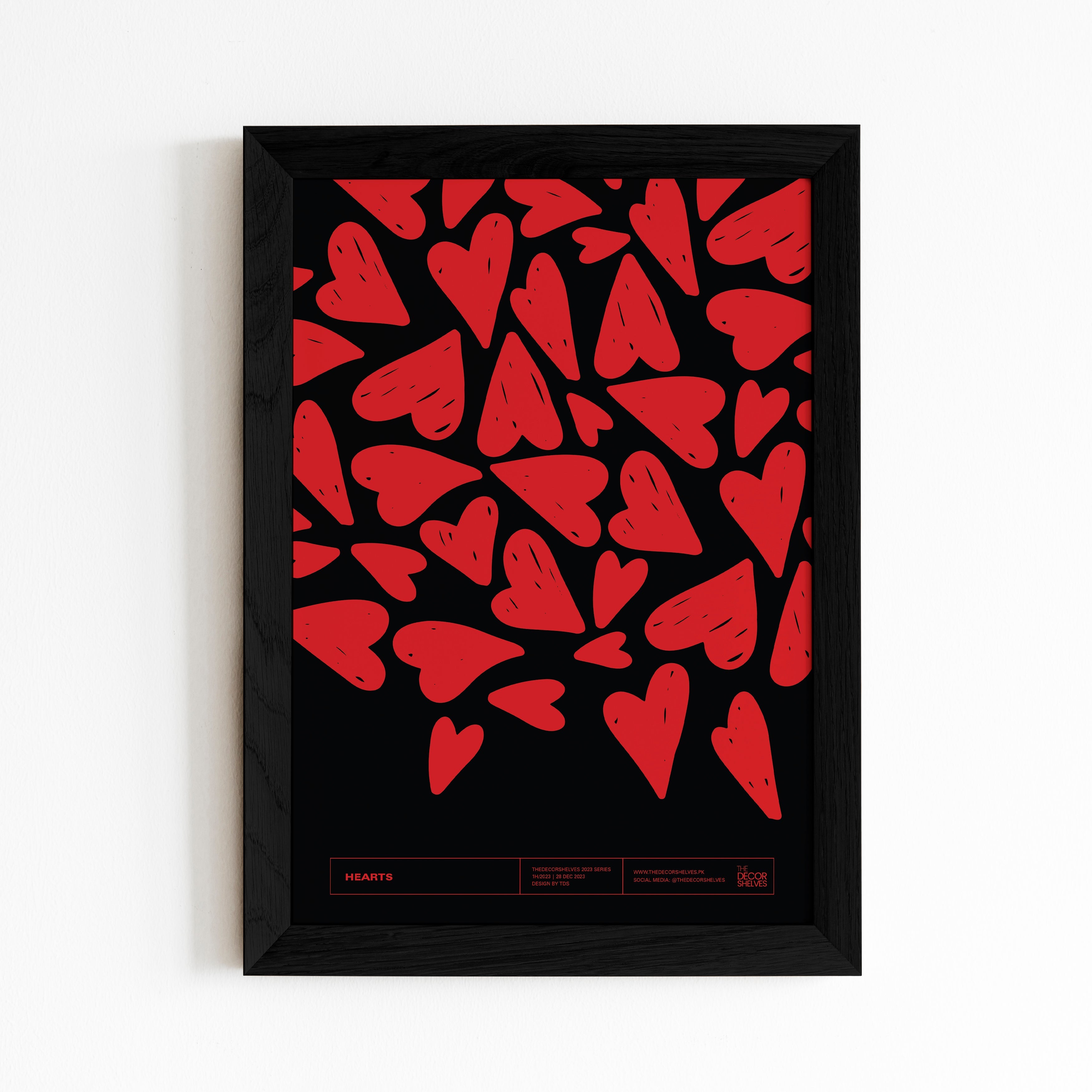 hearts, wall frames, poster design, black frame, wall art, abstract art, frames, the decor shelves, home decor, room decor, decor ideas, black and white, geometrical, brown frame, 2024 poster, circles, Colour full poster, trending posters, heartbeat, red, love