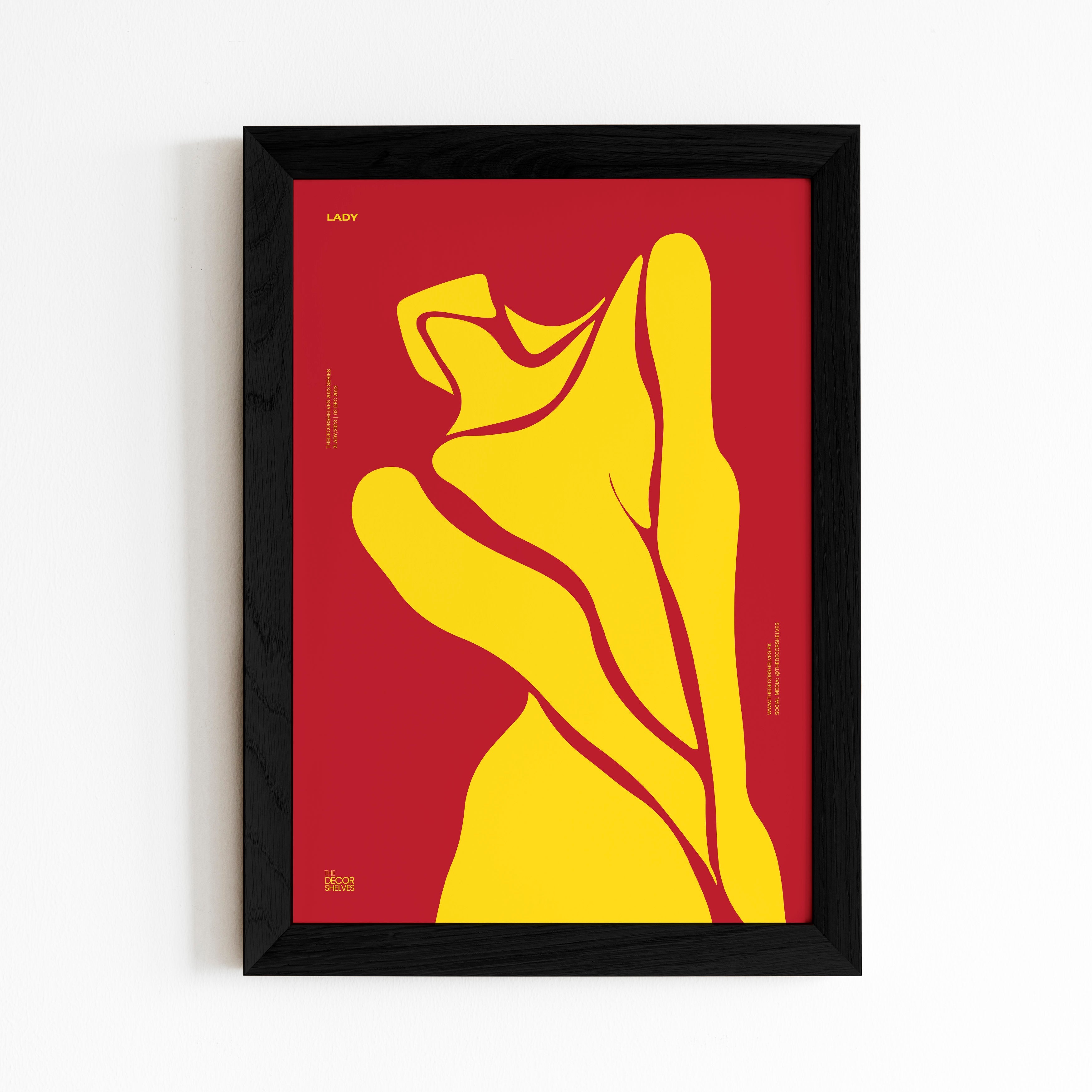 lady, wall frames, poster design, black frame, wall art, abstract art, frames, the decor shelves, home decor, room decor, decor ideas, black and white, geometrical, brown frame, 2024 poster, circles, Colour full poster, trending posters, love, blue lady, women, vector lady, black lady, Red lady