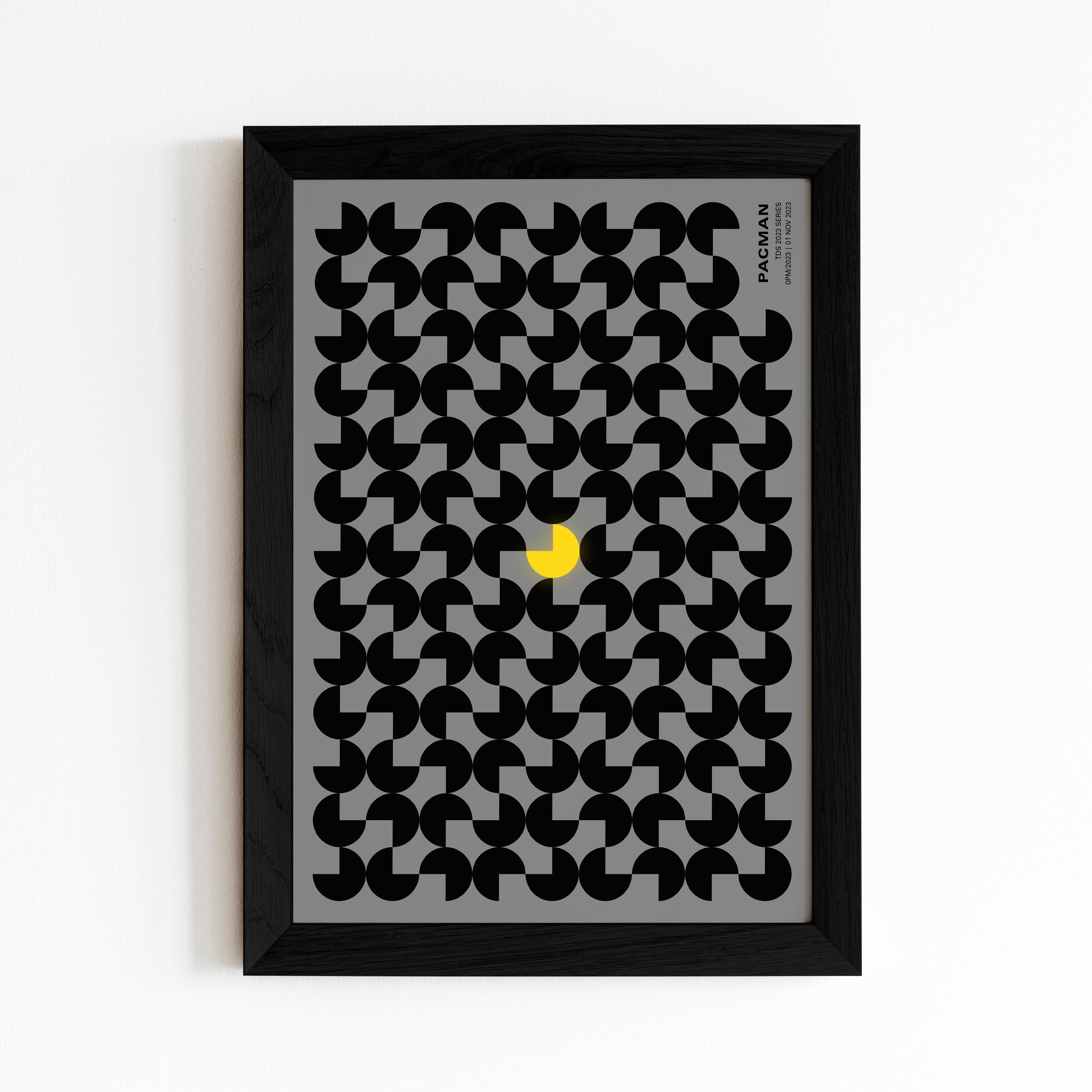 pacman, wall frames, poster design, black frame, wall art, abstract art, frames, the decor shelves, home decor, room decor, decor ideas, black and white, geometrical, brown frame, 2024 poster, circles, Colour full poster, trending posters, digital art, shapes, retro games, arcade games, sega games, neogeo games, game posters, street fighter, tekken 8, metal slug