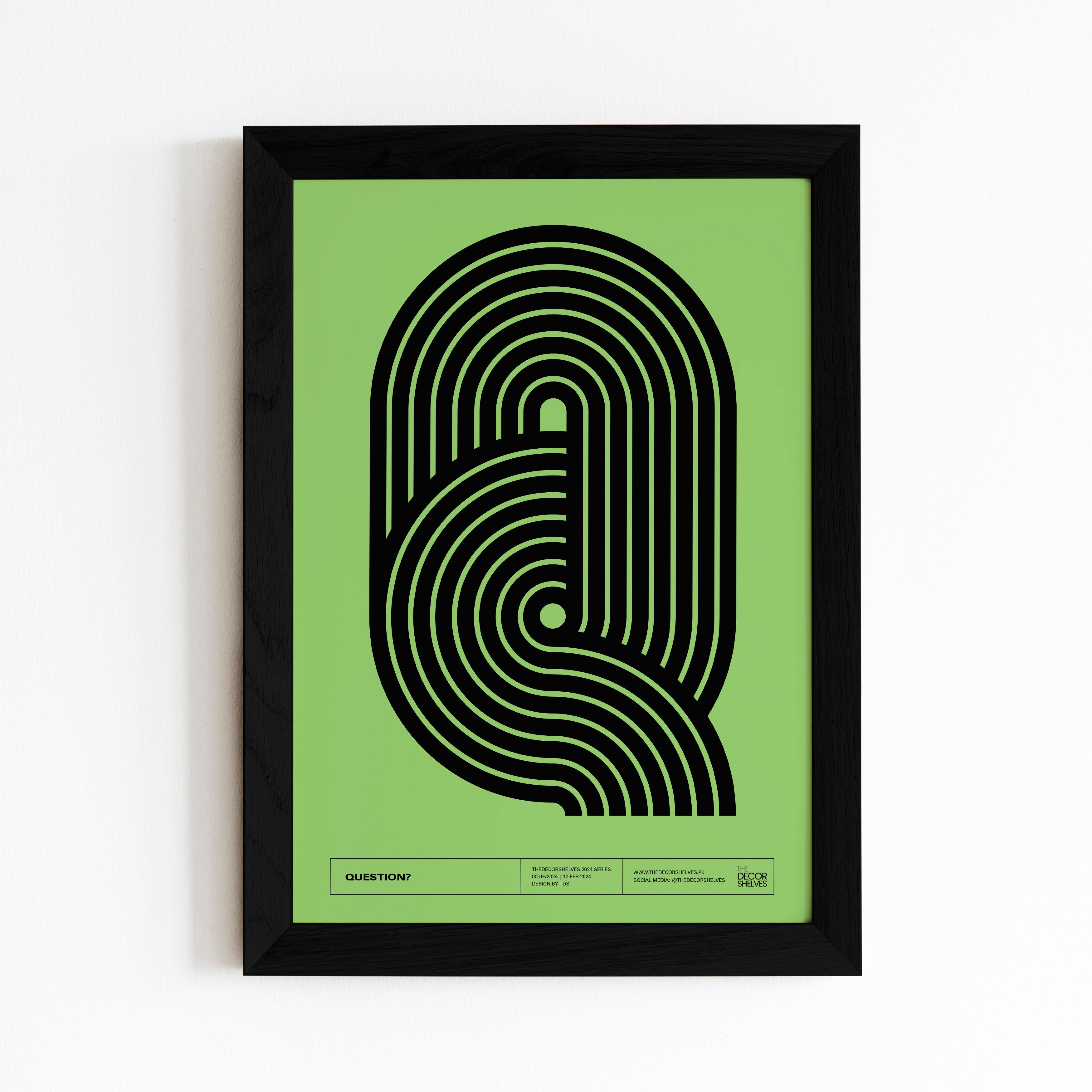 question, question sign design, question poster, questions answers, wall art, poster design, wall frame, hanging wall art, poster frame, minimalist poster design, green, blend, line art, black and green
