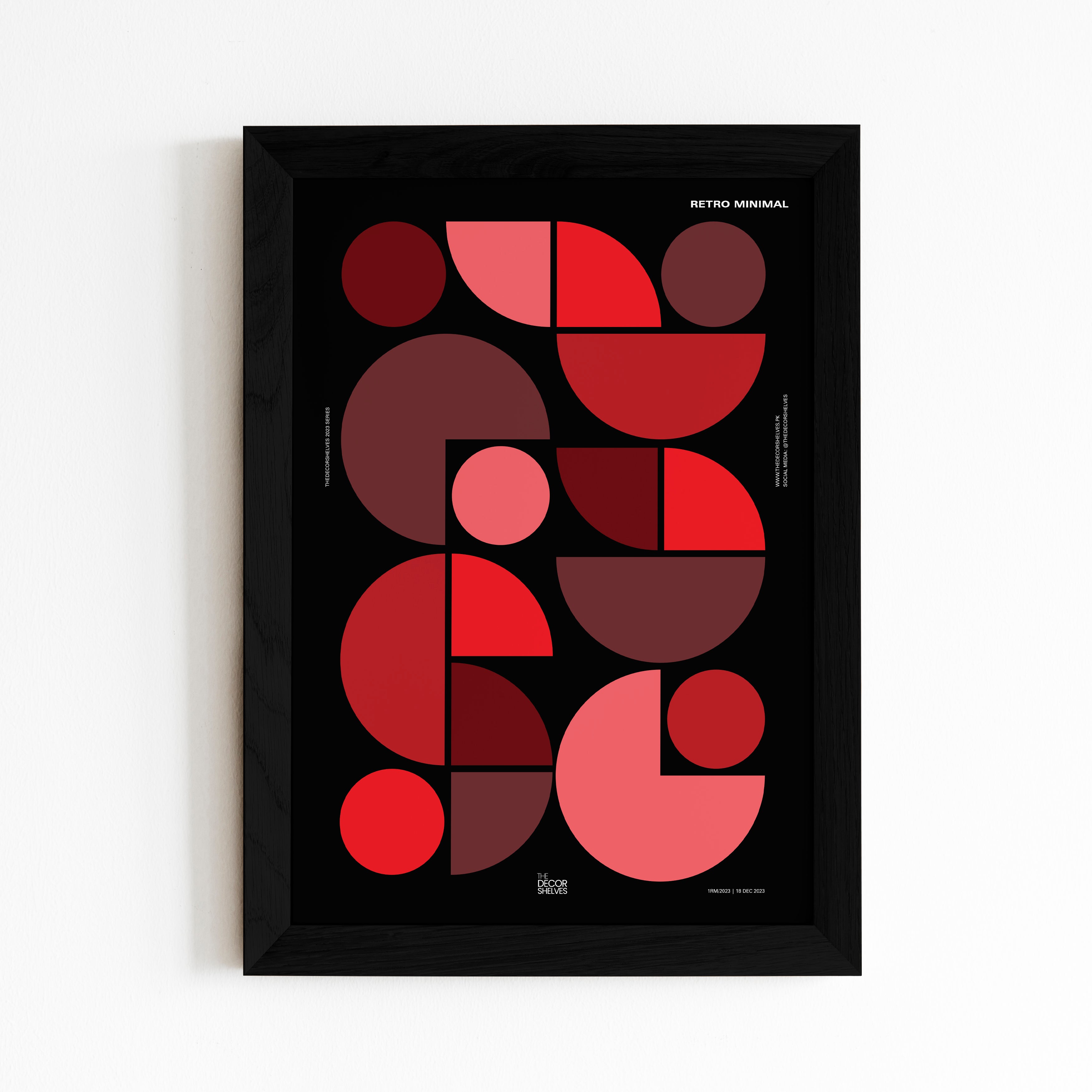 retro minimal, wall frames, poster design, black frame, wall art, abstract art, frames, the decor shelves, home decor, room decor, decor ideas, black and white, geometrical, brown frame, 2024 poster, circles, Colour full poster, trending posters, digital art, shapes, multi colours, multi colors, dark red, orange, red, pink, minimal art, 90s, 90's