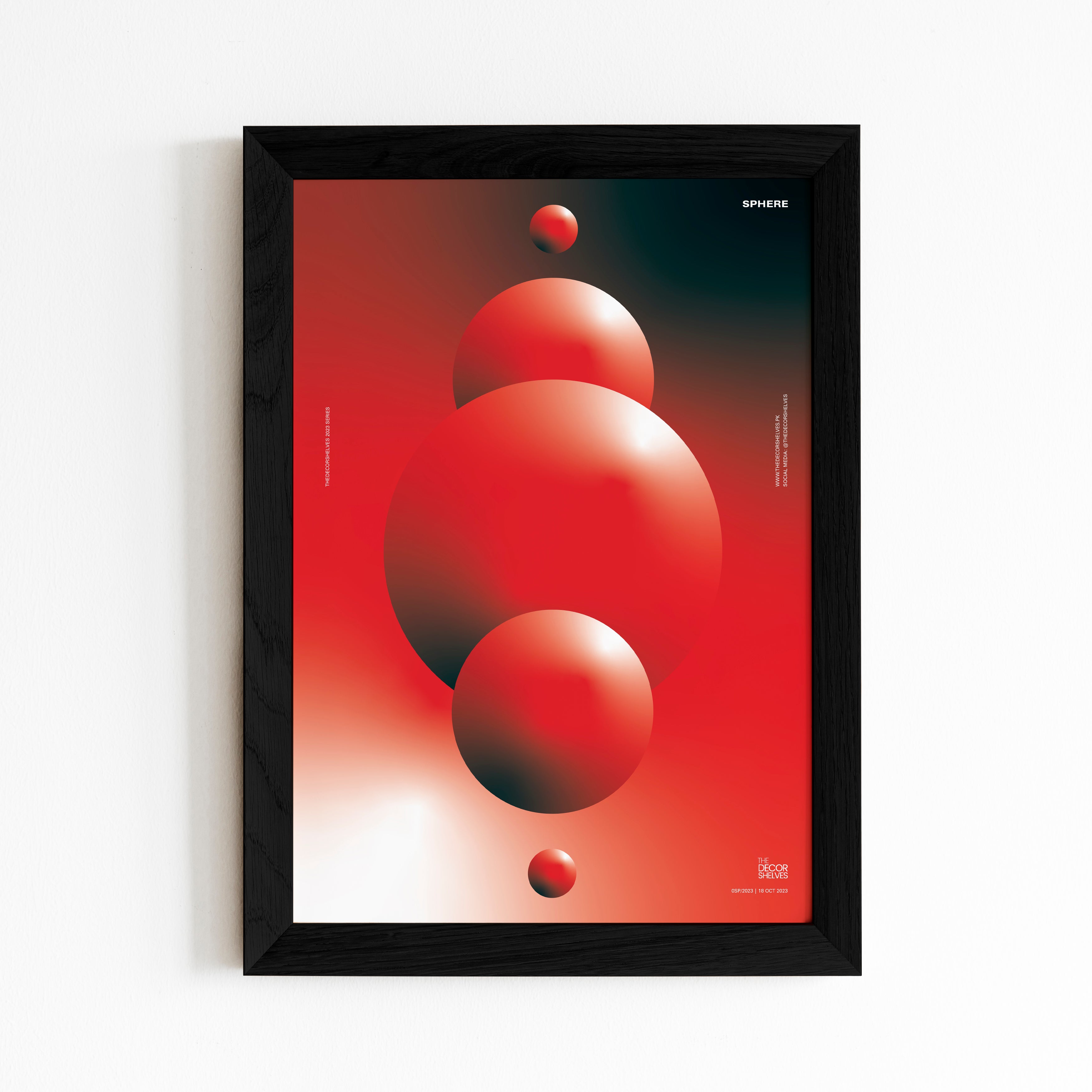 sphere, wall frames, poster design, black frame, wall art, abstract art, frames, the decor shelves, home decor, room decor, decor ideas, black and white, geometrical, brown frame, 2024 poster, circles, Colour full poster, trending posters, digital art, shapes, multi colours, multi colors, minimal art, 90s, 90's,  circles in row, color circles, red, black, white