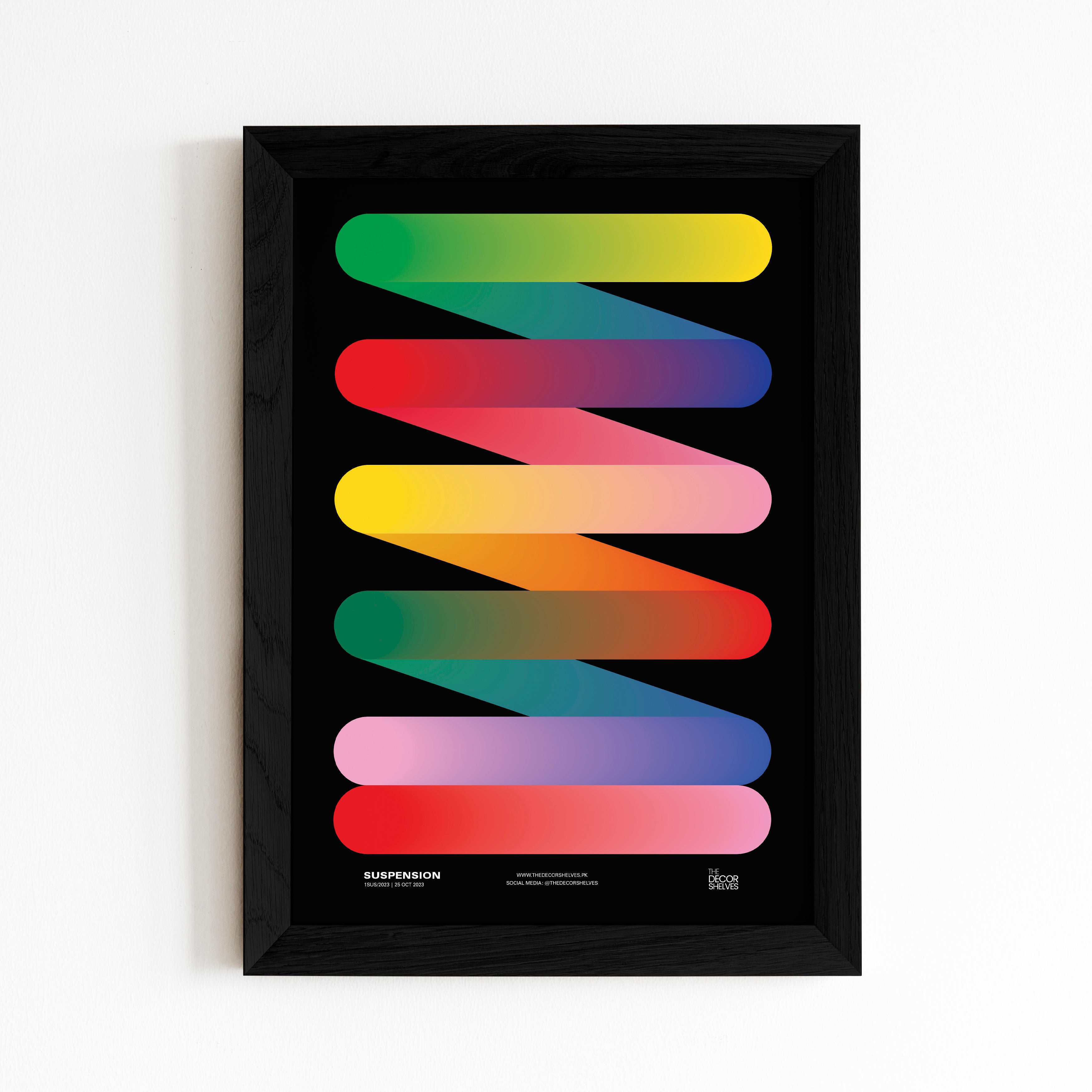 suspension, wall frames, poster design, black frame, wall art, abstract art, frames, the decor shelves, home decor, room decor, decor ideas, black and white, geometrical, brown frame, 2024 poster, circles, Colour full poster, trending posters, digital art, shapes, multi colours, multi colors, minimal art, 90s, 90's,  circles in row, color circles, waves, cars posters