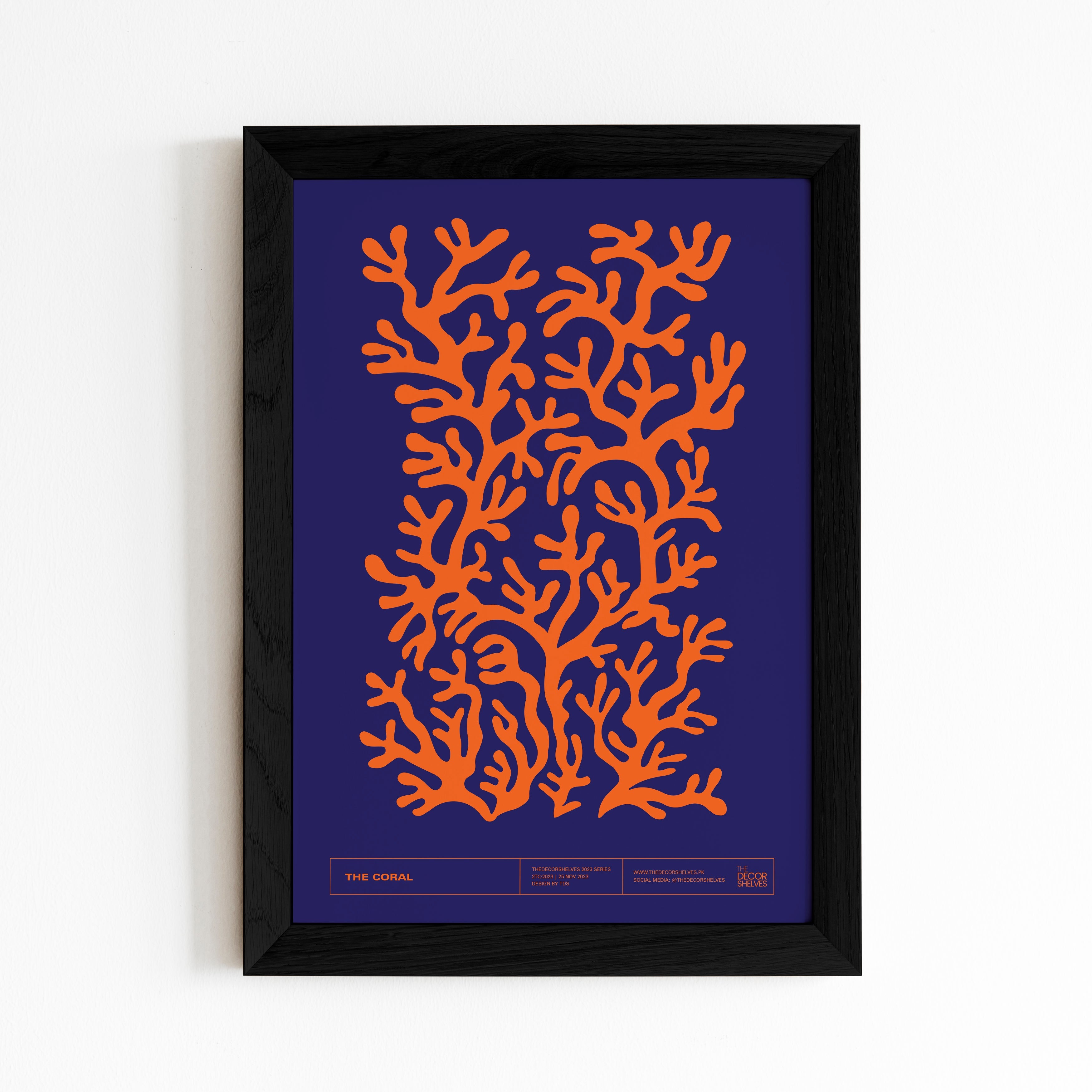 the coral, wall frames, poster design, black frame, wall art, abstract art, frames, the decor shelves, home decor, room decor, decor ideas, black and white, geometrical, brown frame, 2024 poster, circles, Colour full poster, trending posters, digital art, shapes, multi colours, multi colors, minimal art, 90s, 90's, corel draw, cactus, orange