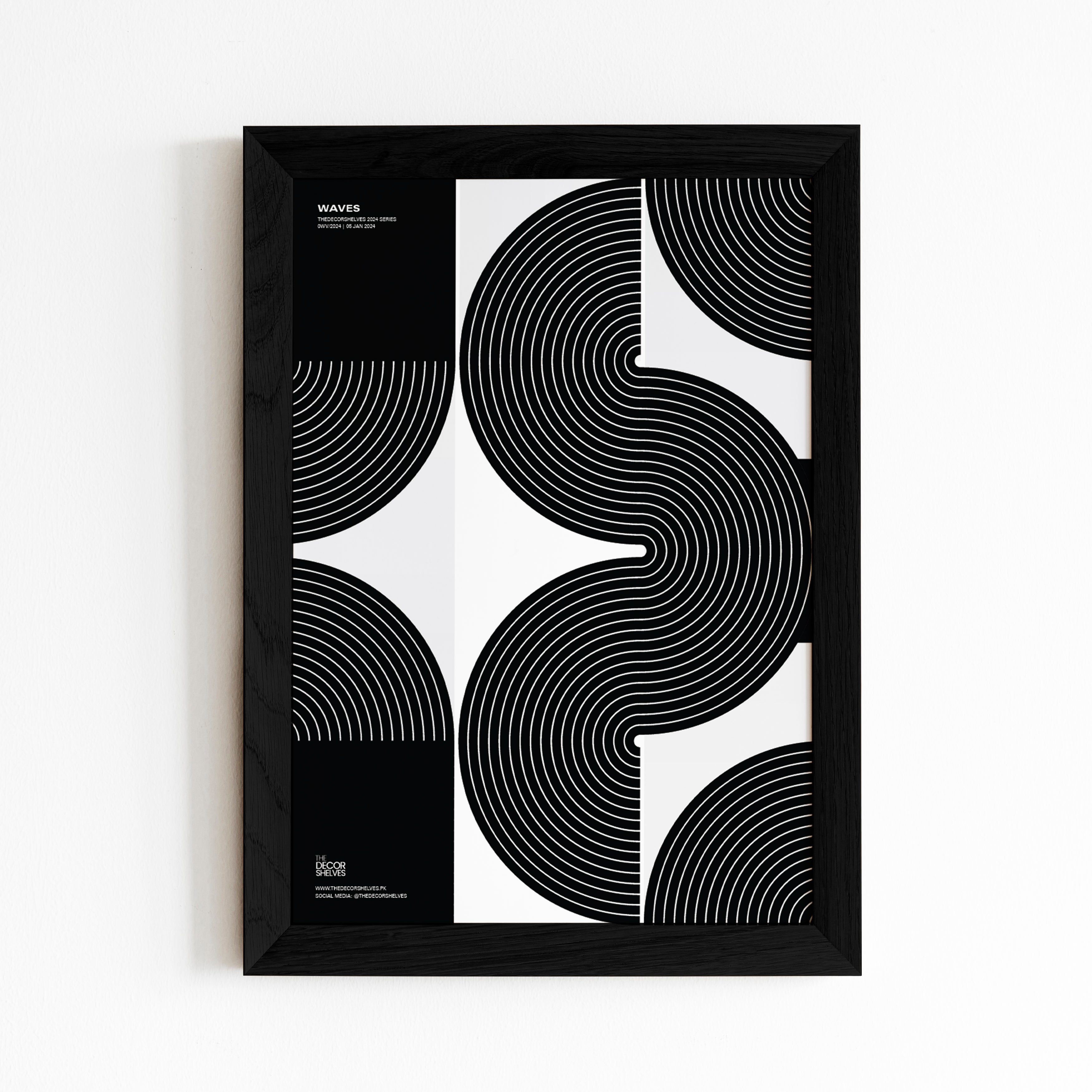 waves, wall frames, poster design, black frame, wall art, abstract art, frames, the decor shelves, home decor, room decor, decor ideas, black and white, geometrical, brown frame, 2024 poster, circles, Colour full poster, trending posters, digital art, shapes, multi colours, multi colors, minimal art, 90s, 90's, waves, wavy circles